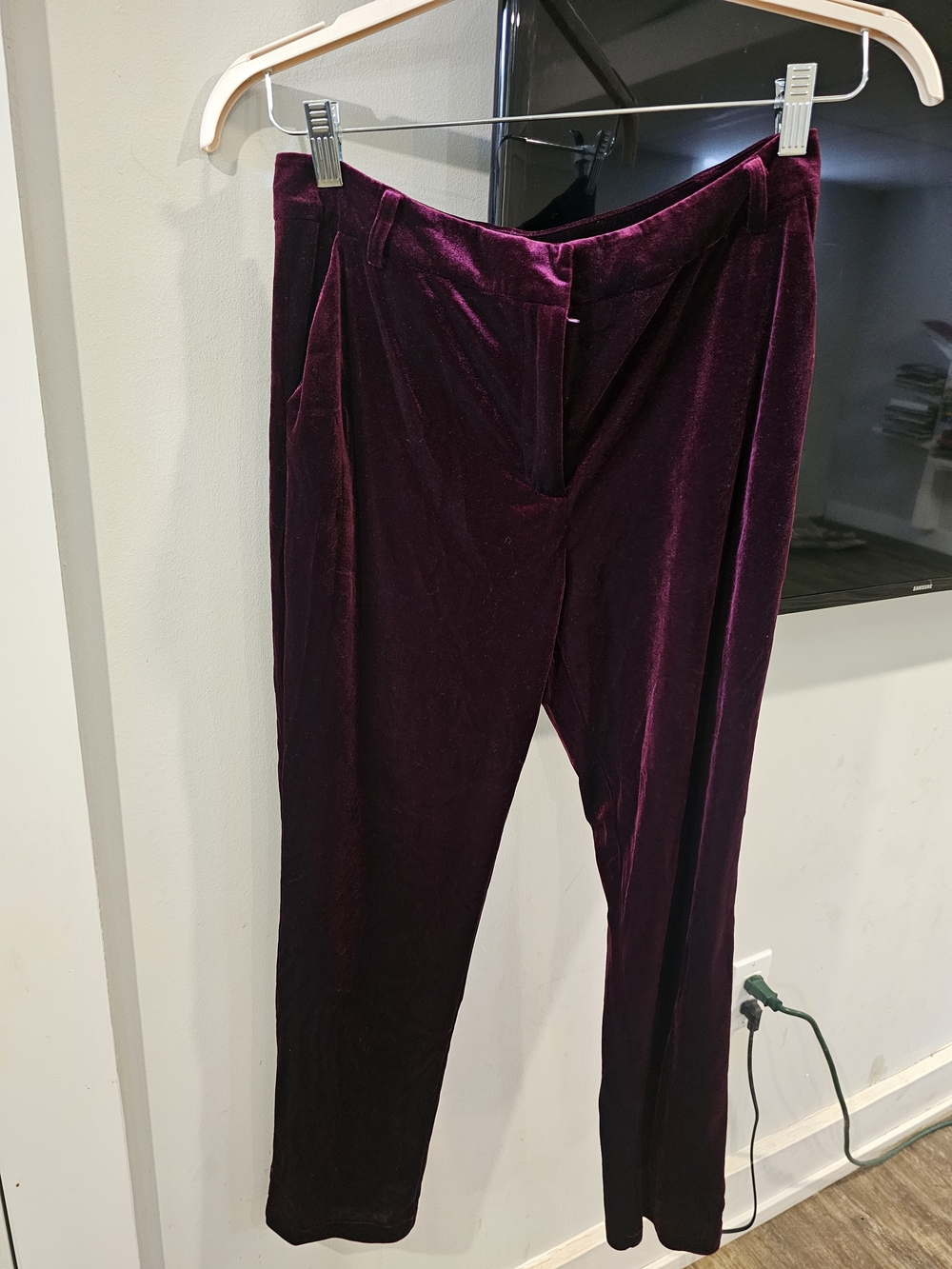 Aqua Velvet Pantsuit Trousers - Wine